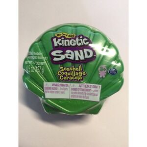 NEW KINETIC SAND Seashell Case 4.5oz GREEN SHELL FREE SHIPPING ASMR TOY Sensory!